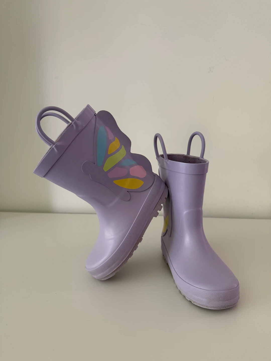 Purple Butterfly Rain Boots Girls Size 9
