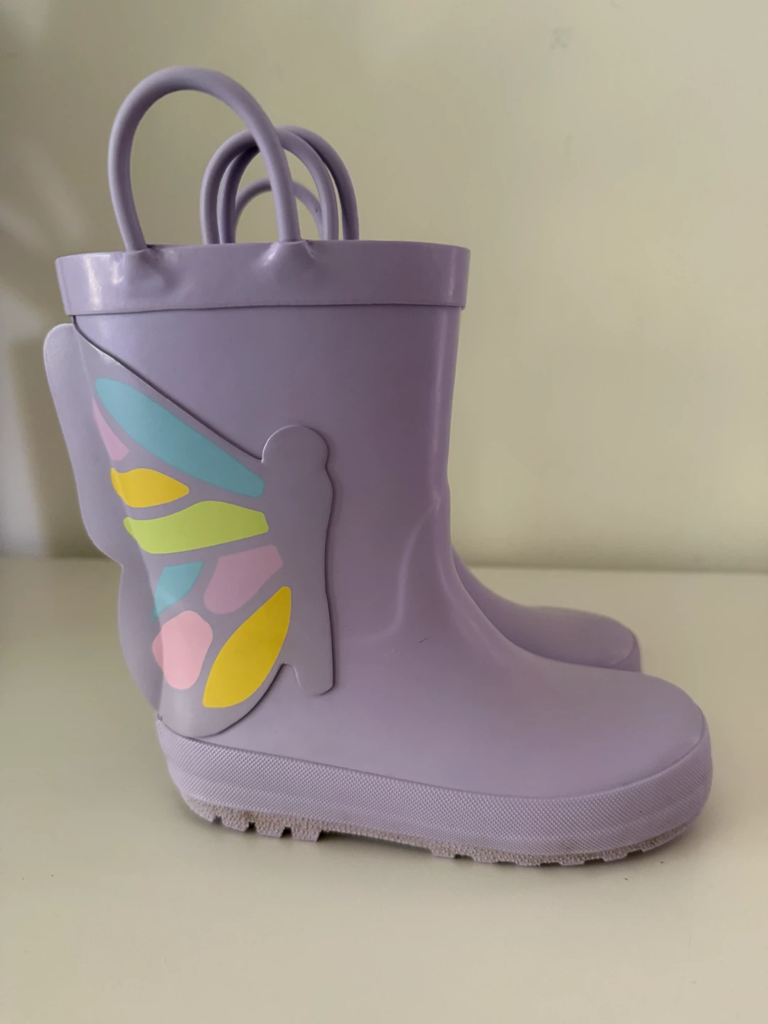 Purple Butterfly Rain Boots Girls Size 9 - photo 4