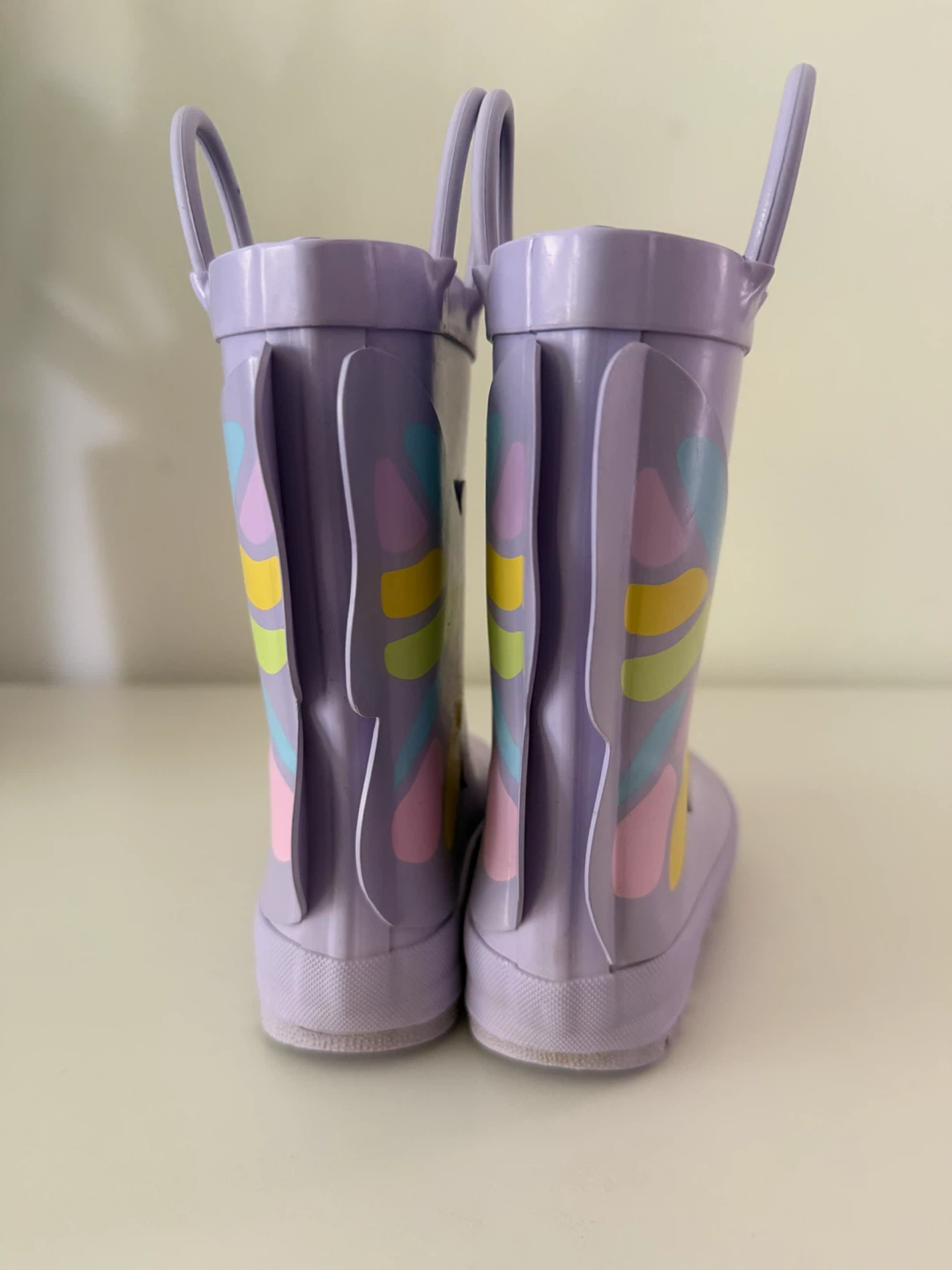 Purple Butterfly Rain Boots Girls Size 9 - photo 5
