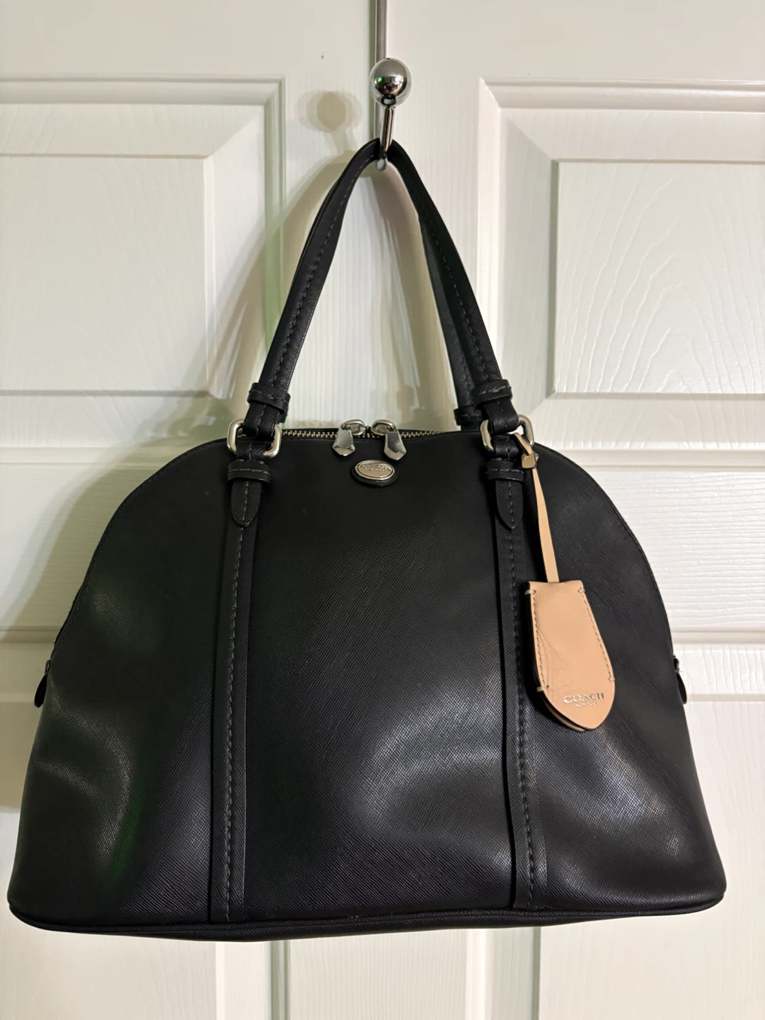 Coach Peyton Leather Cora Domed Satchel