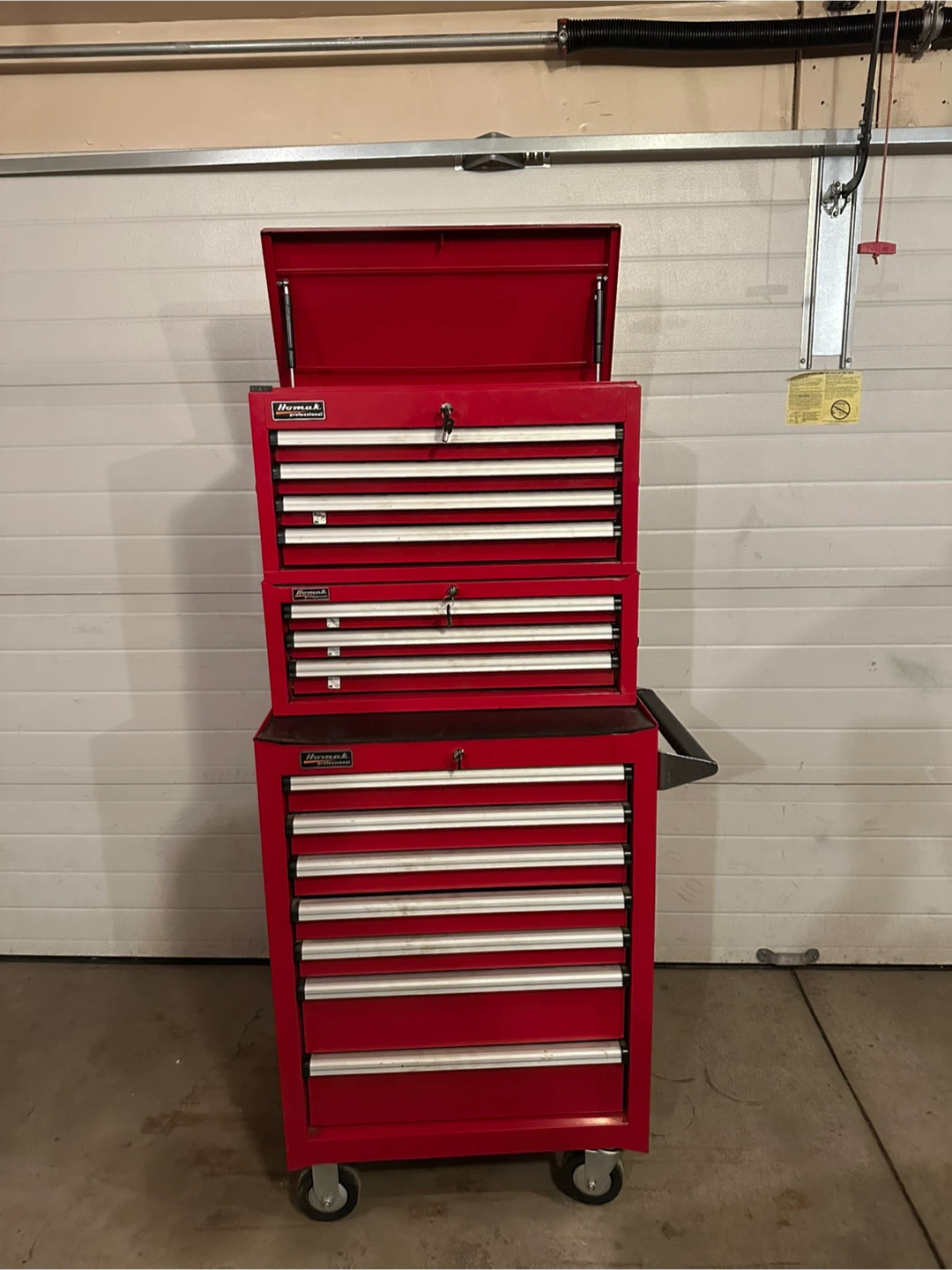 Mechanics 3 Piece 14 Drawer Toolboxes with Keys