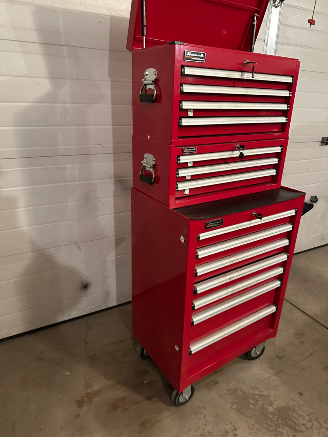 Mechanics 3 Piece 14 Drawer Toolboxes with Keys - photo 4