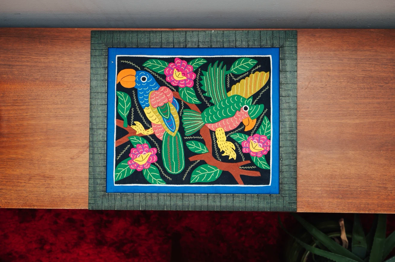 Vintage Panama Textile Art Collection, framed - photo 4
