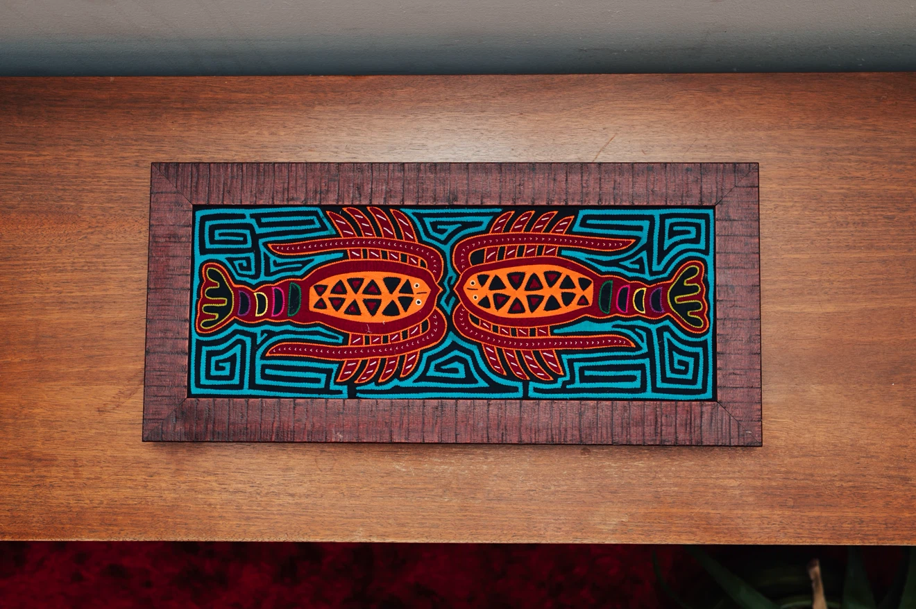 Vintage Panama Textile Art Collection, framed - photo 5