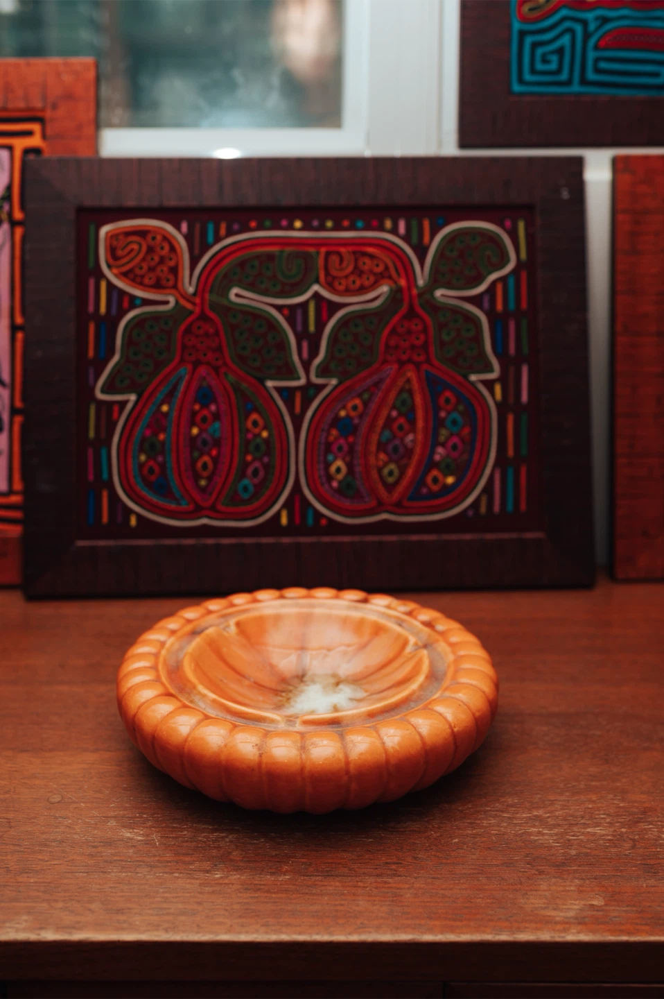 Vintage Orange Ceramic Ashtray / Catchall — 7” - photo 2