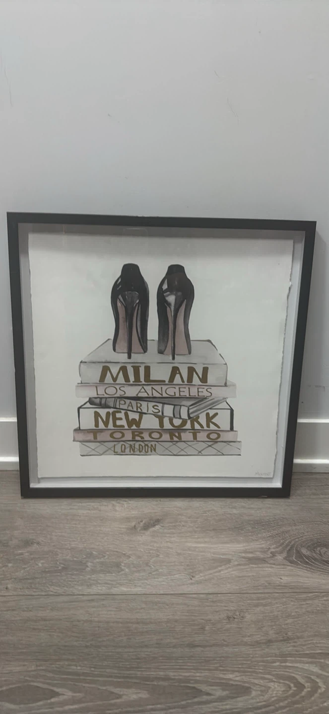 Fashion Illustration Print with Black Frame