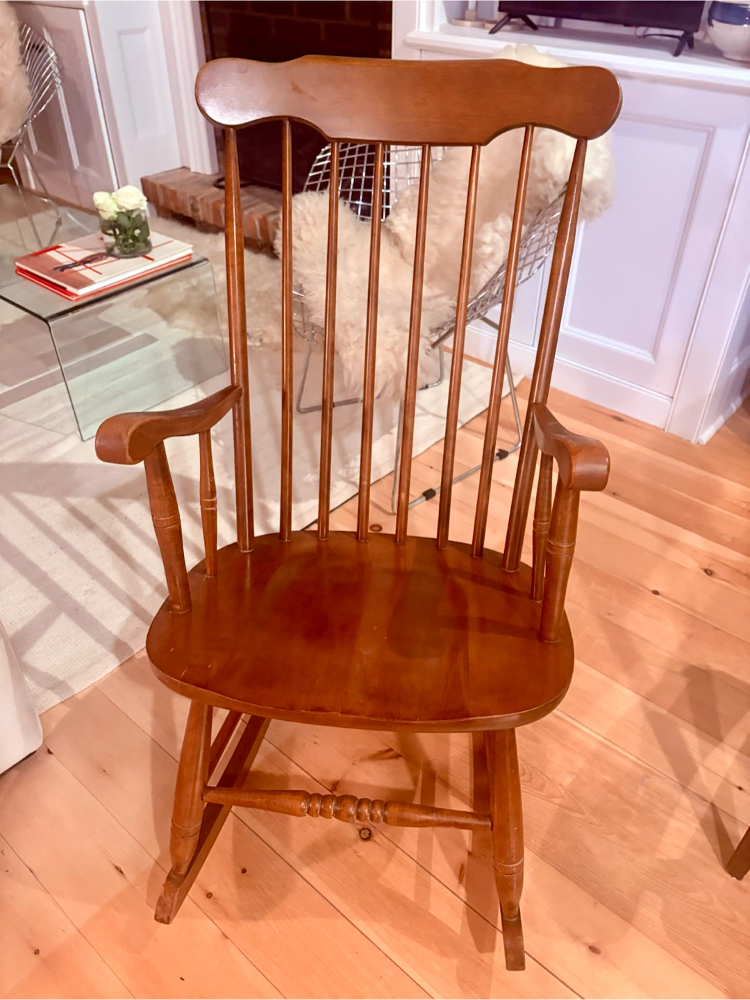 Classic wooden Windsor rocking chair