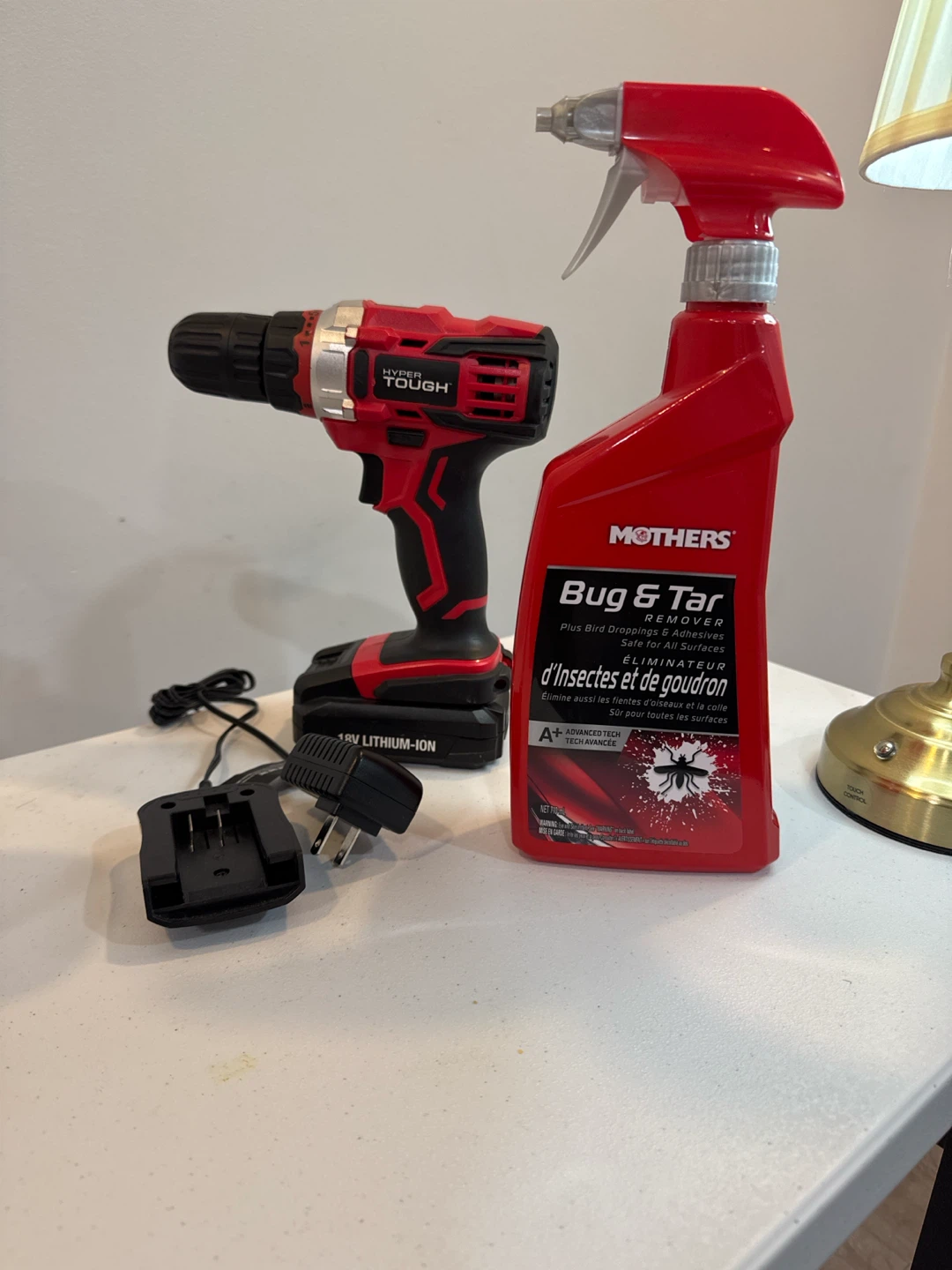 Hyper Tough 18V Drill and Mothers Bug & Tar Remover