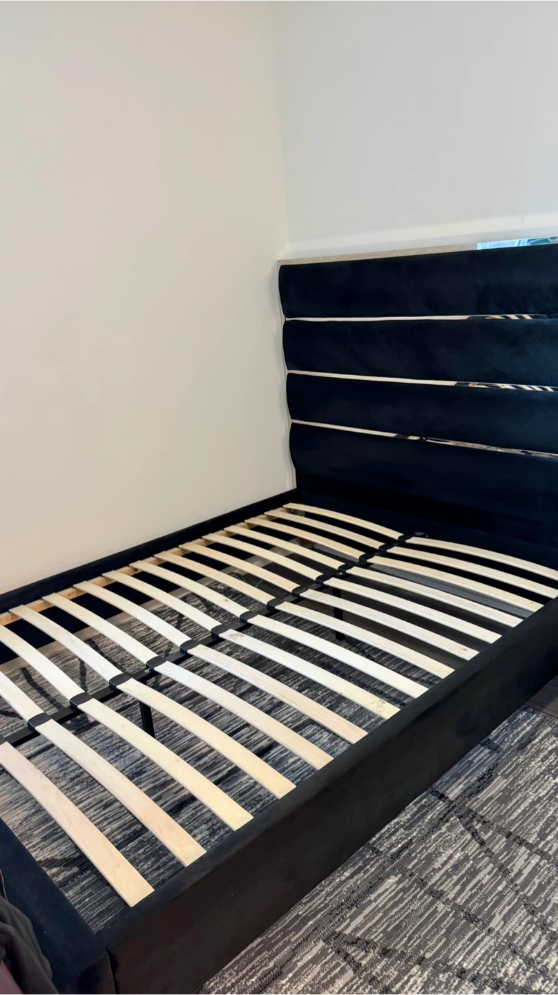 Black Zuma Velvet Upholstered Queen Bed - photo 4