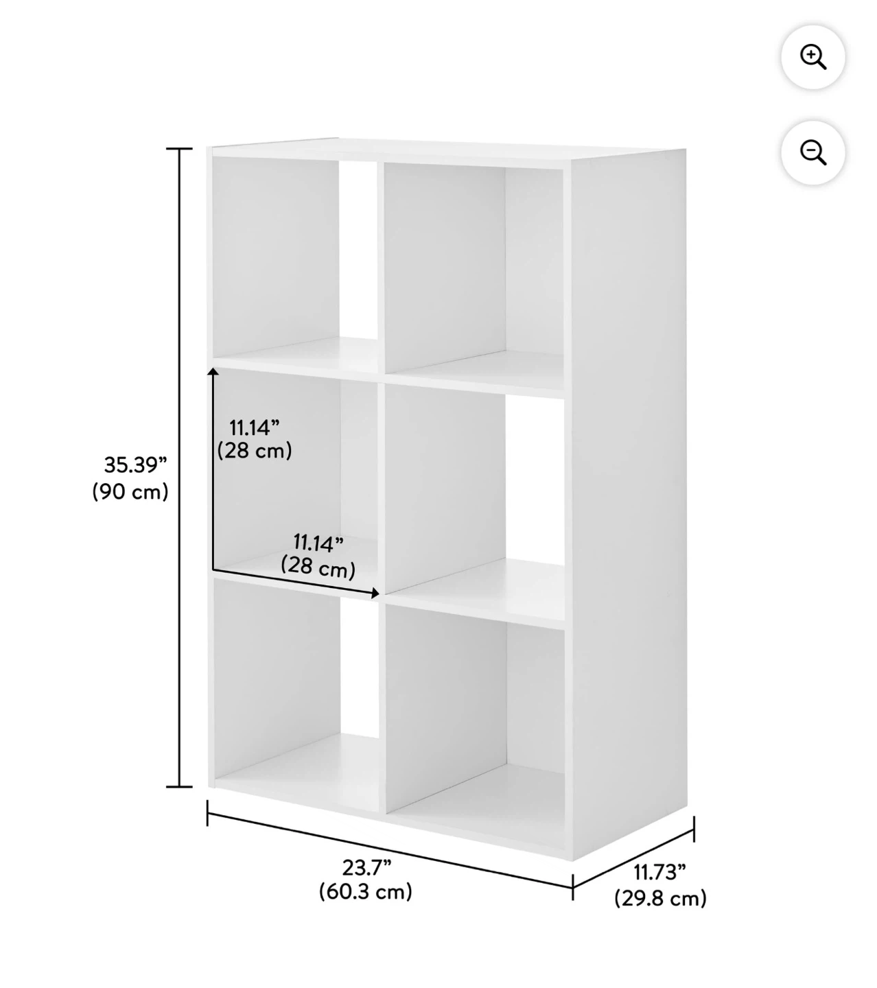 White 6-Cube Storage Organizer with Brown Bins - photo 2