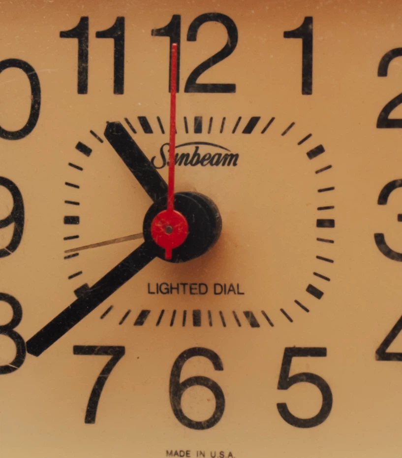 Vintage Sunbeam Alarm Clock – Retro Cream / Mustard – W - photo 5