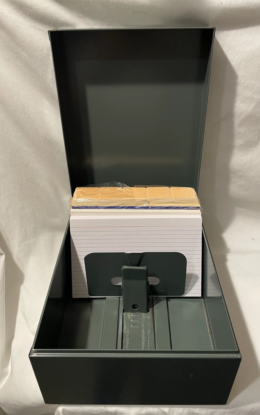 Oxford Metal Index Card File Storage Box with 5”x8” Cards