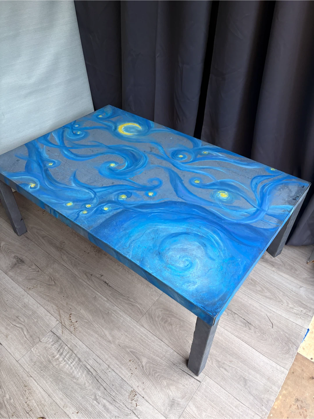 Custom Starry Night Painted Table