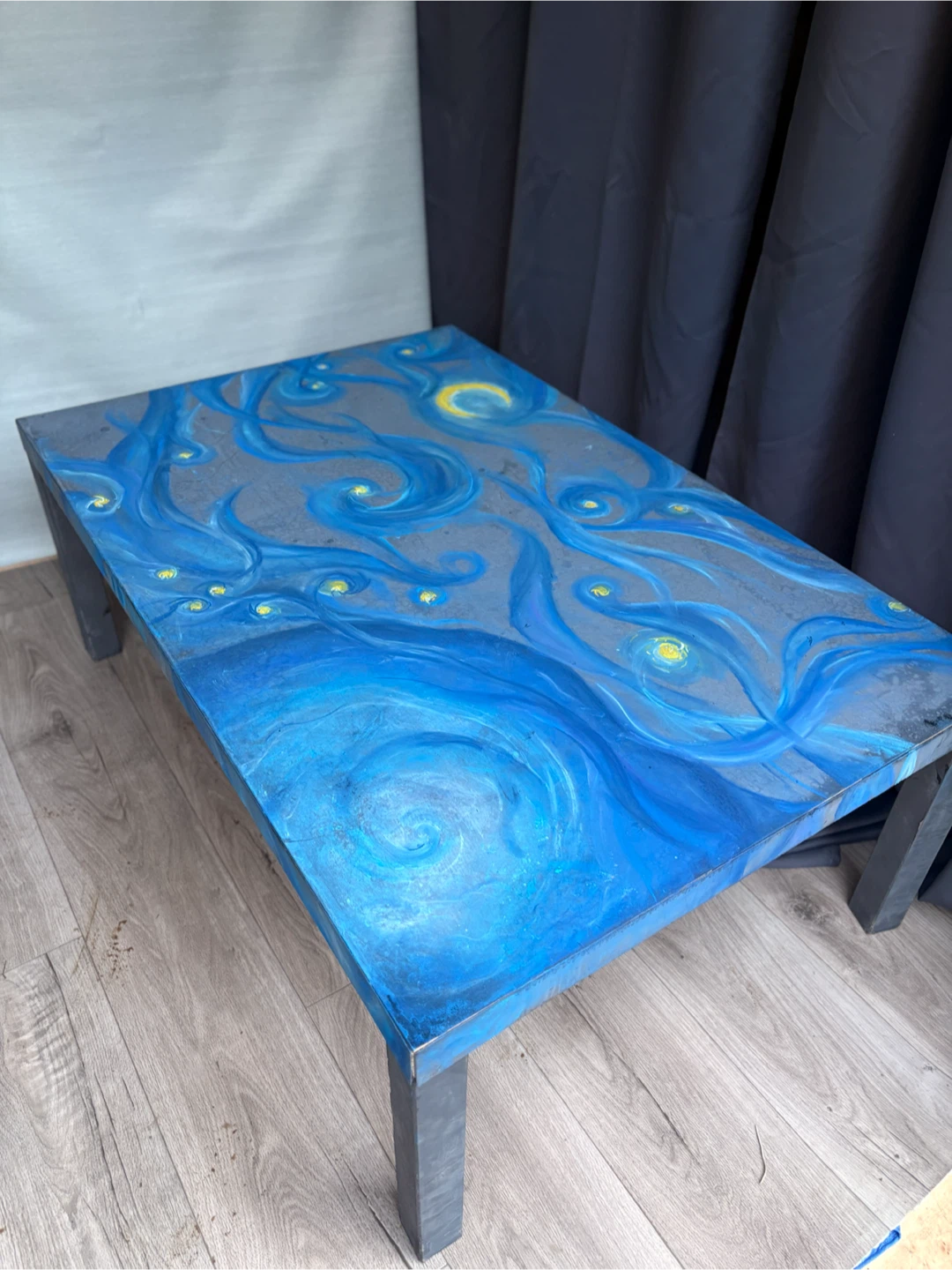 Custom Starry Night Painted Table - photo 2