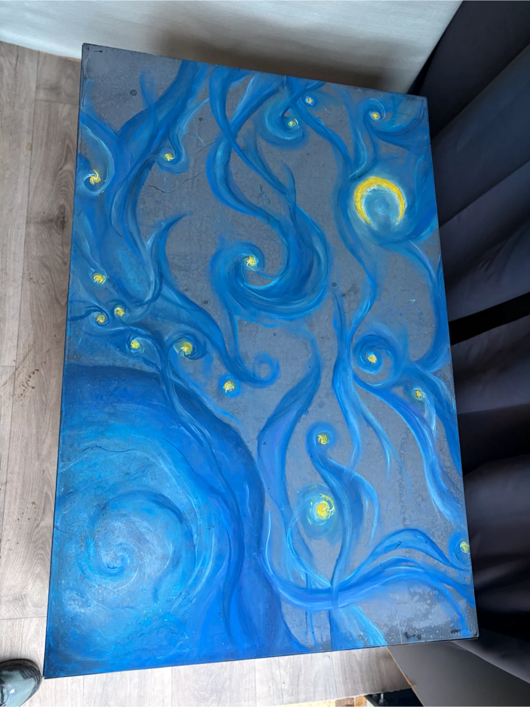 Custom Starry Night Painted Table - photo 3