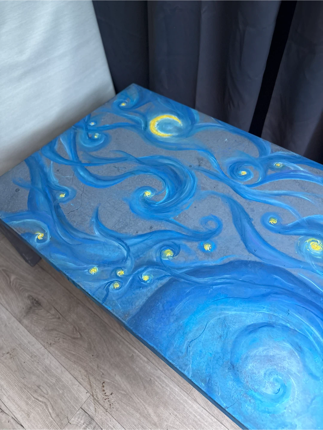 Custom Starry Night Painted Table - photo 4