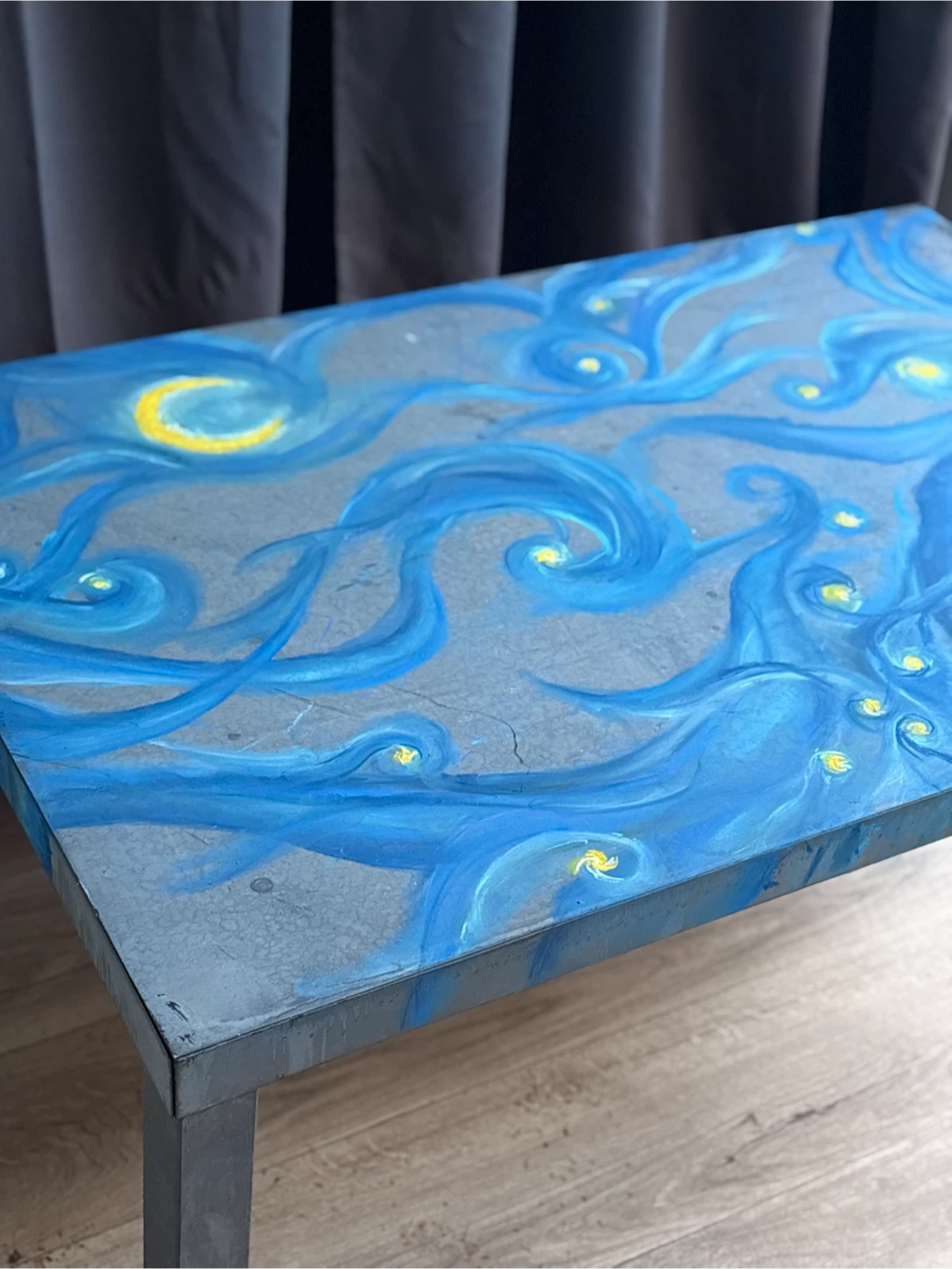 Custom Starry Night Painted Table - photo 5