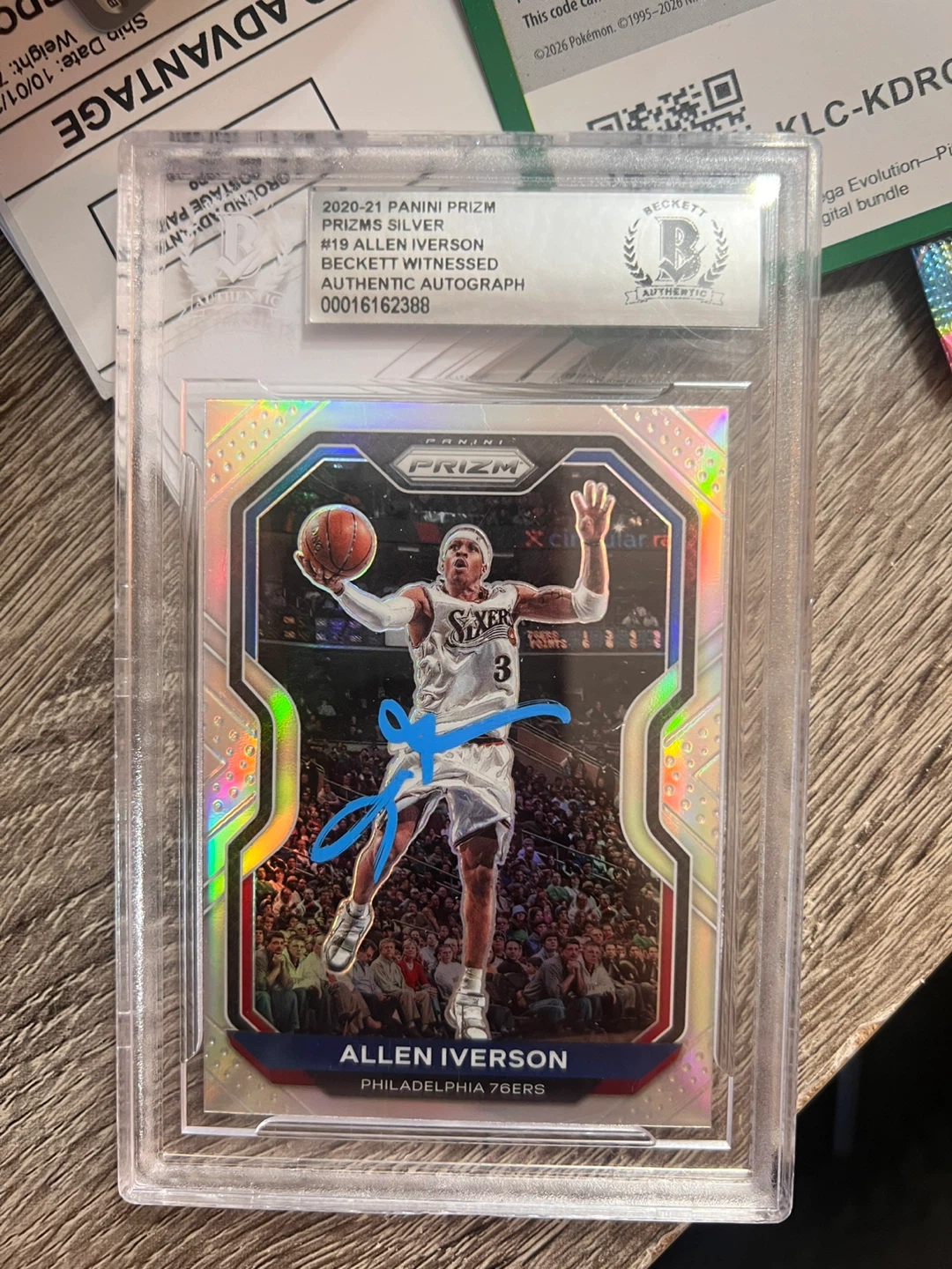 2020-21 Panini Silver Prizm Allen Iverson On Card Auto