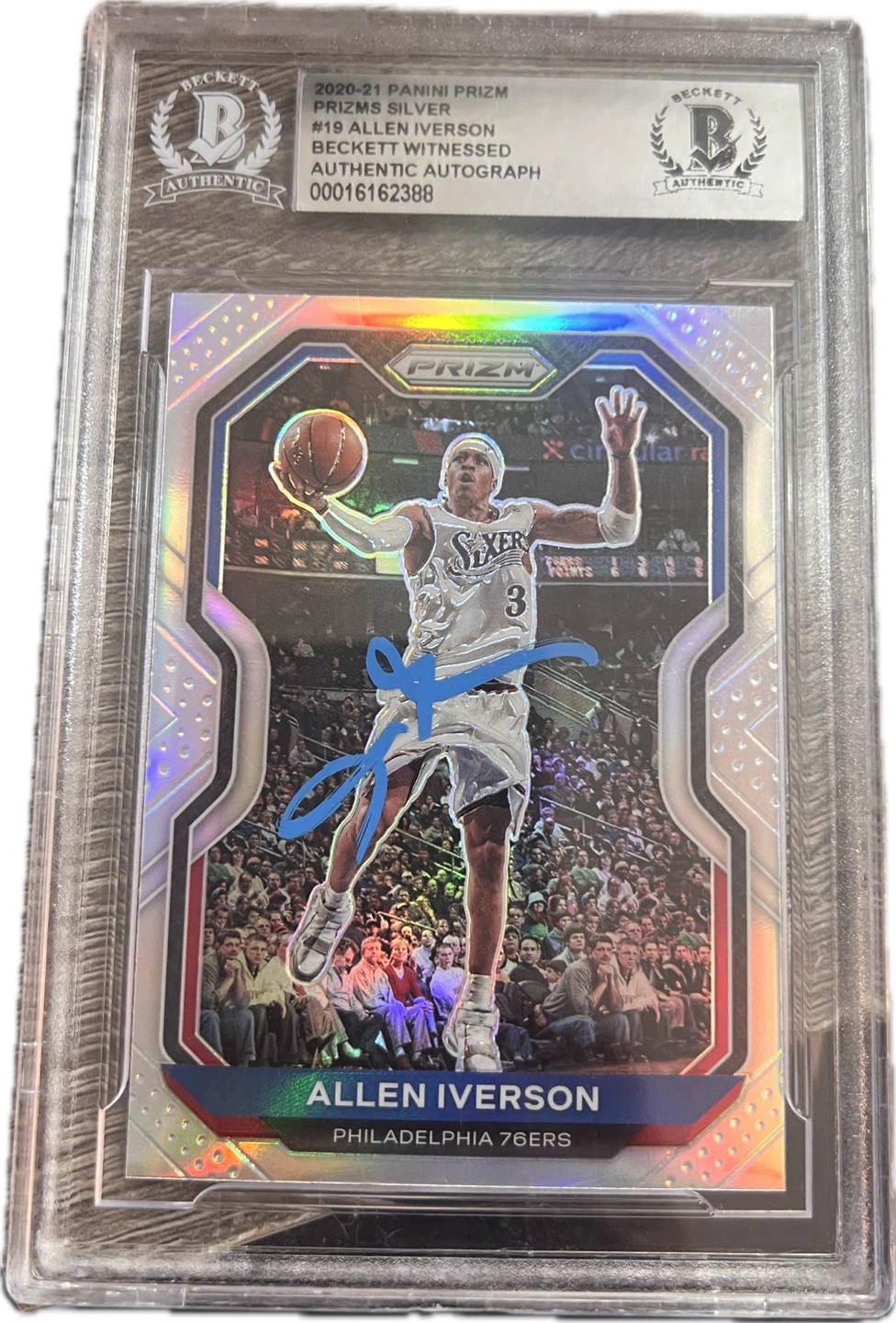 2020-21 Panini Silver Prizm Allen Iverson On Card Auto - photo 2