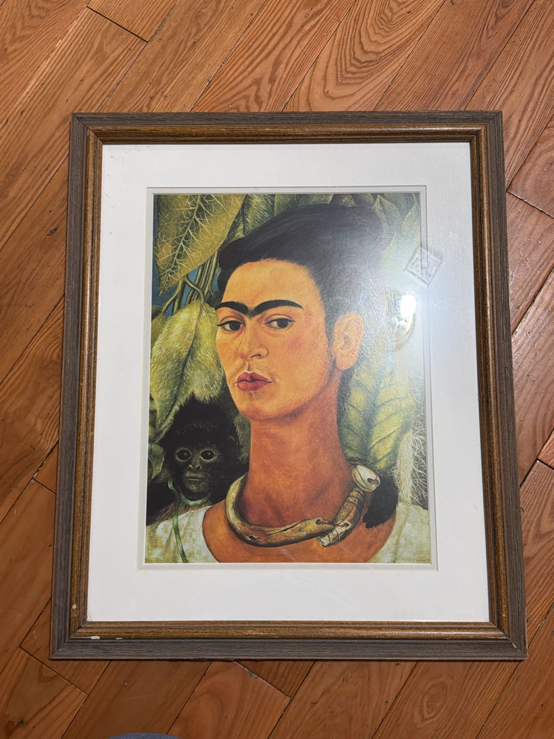 Frida Kahlo Self-Portrait with Monkey Framed Print