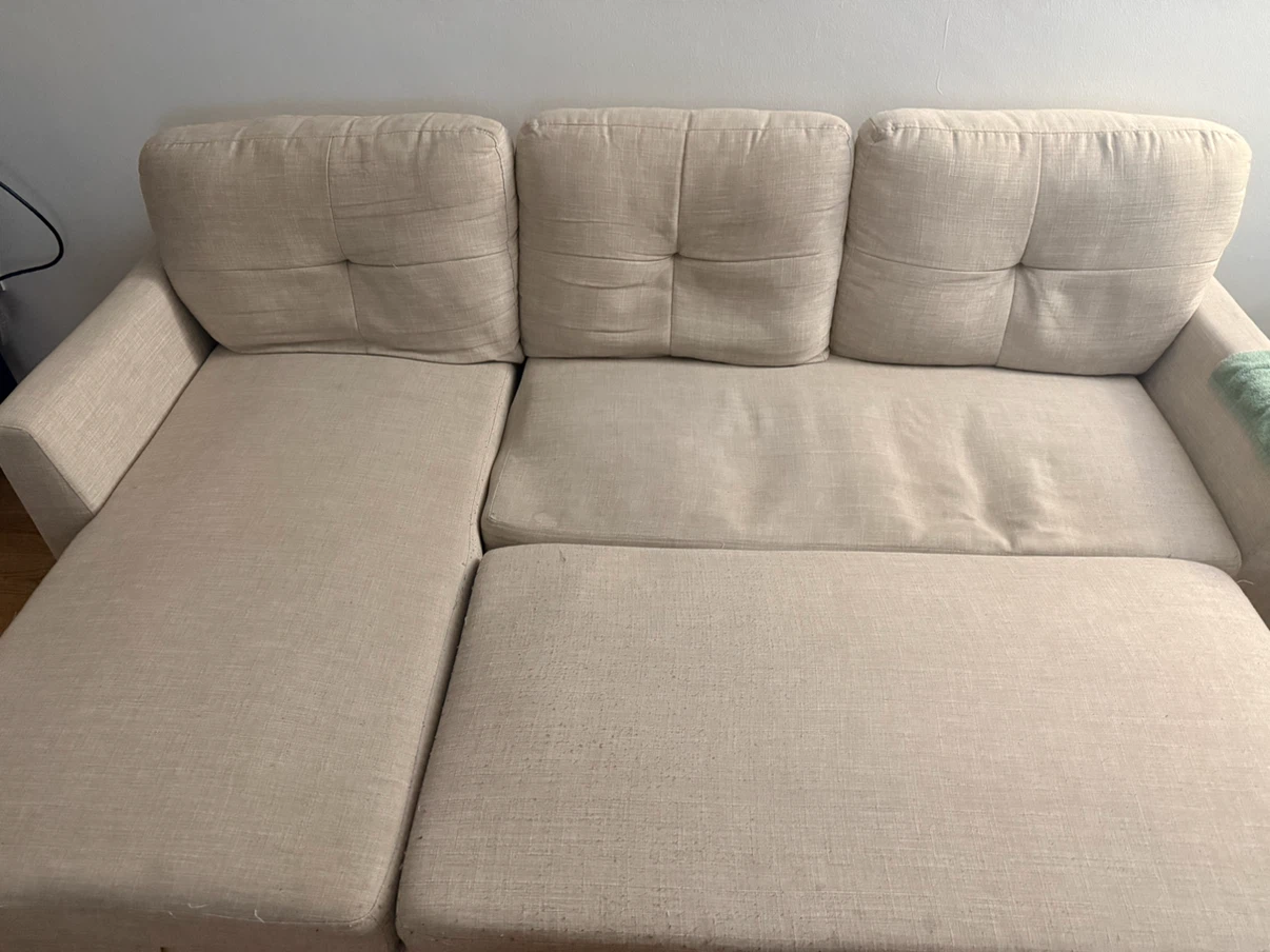 Beige Sectional Sofa Bed - photo 3