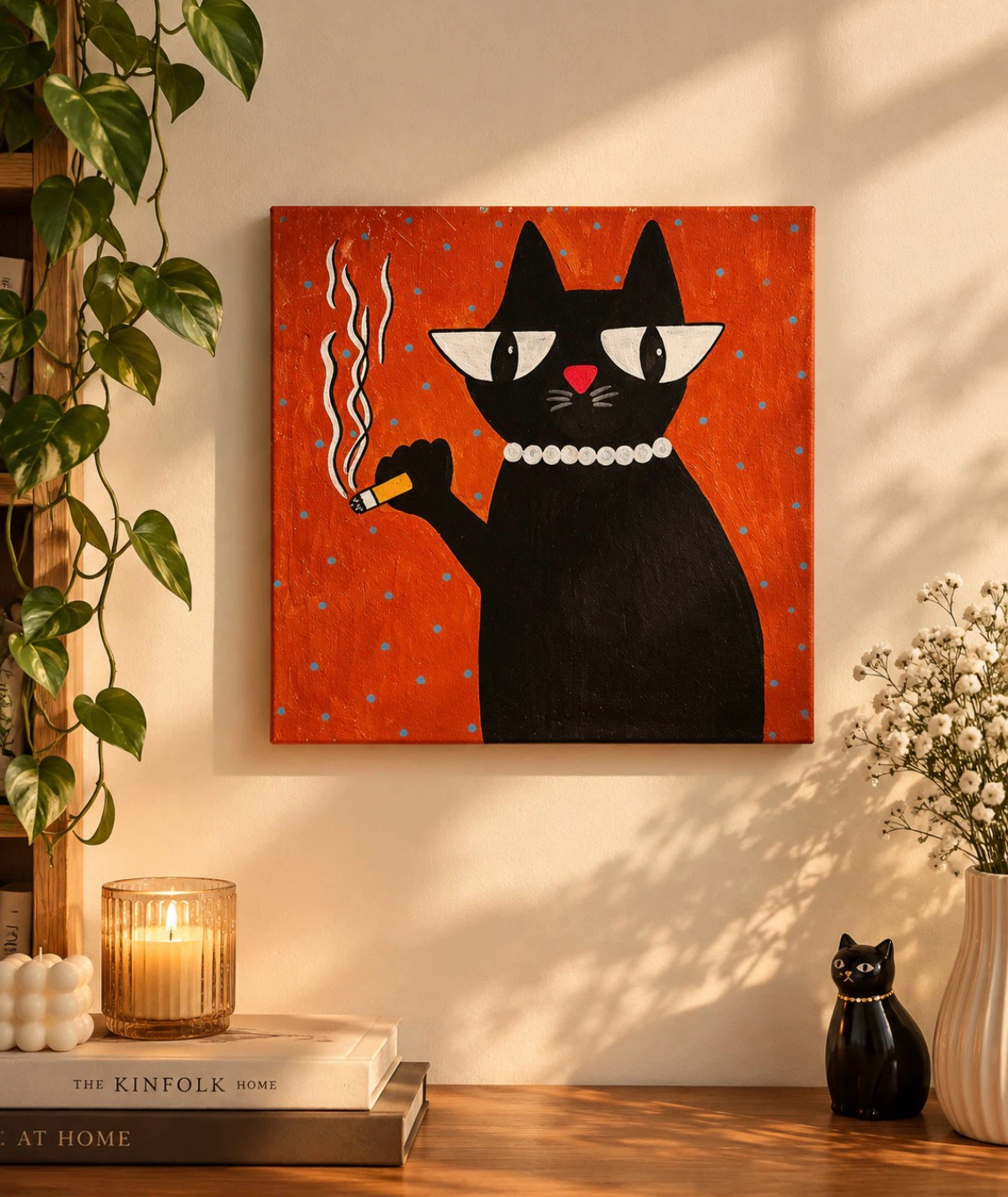 Smoking Cat Wall Art