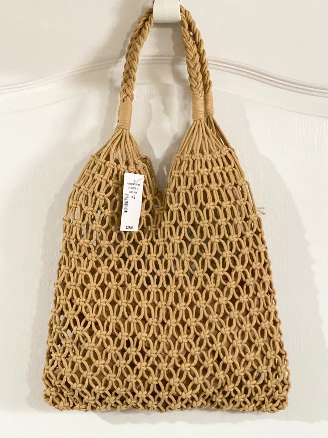 New Macrame Tote Bag Tan
