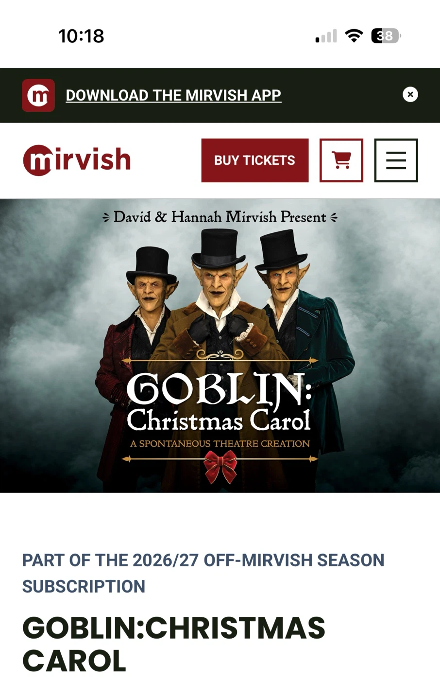 Ticket: Goblin Christmas Carol