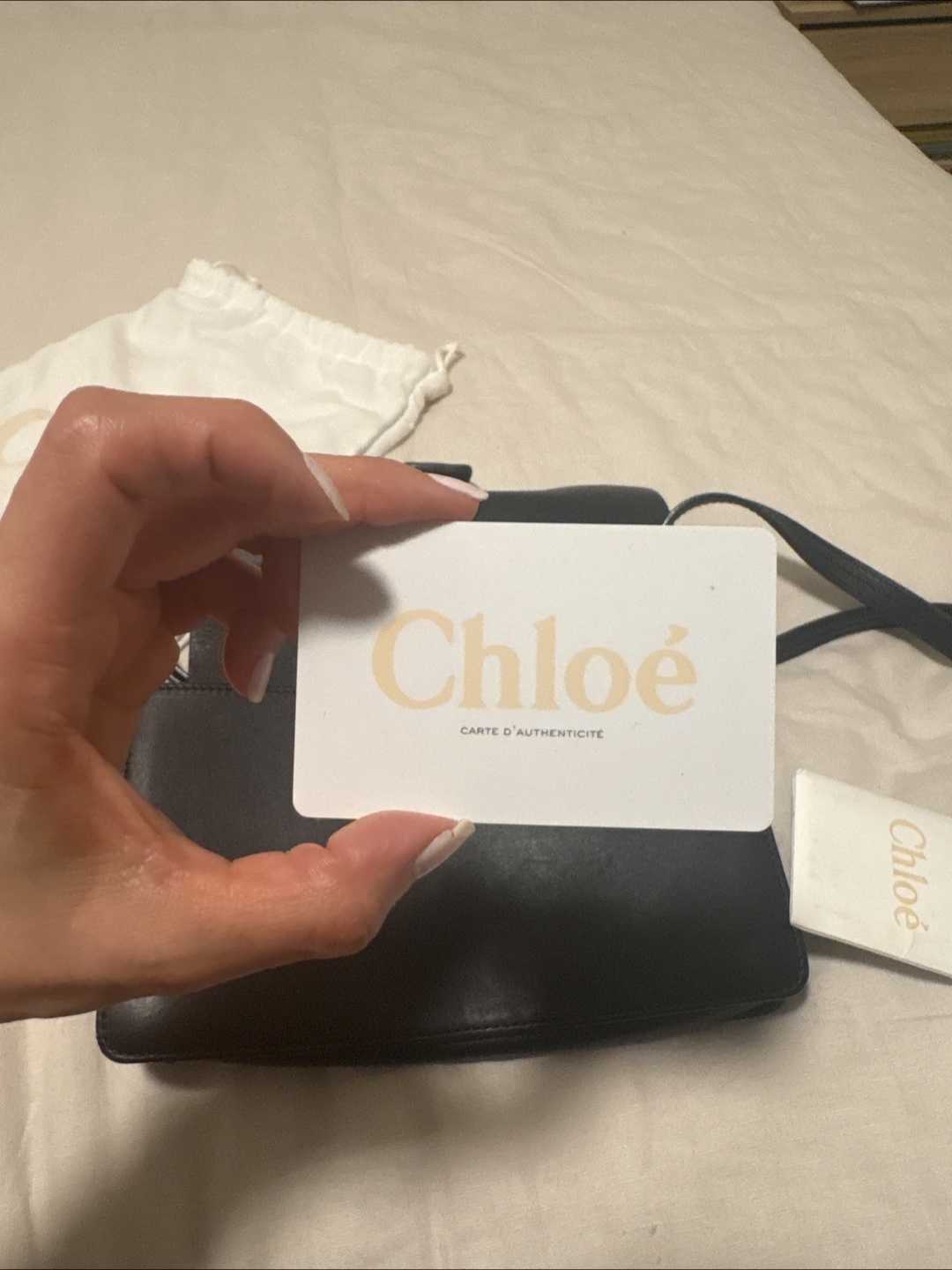 Authentic Chloé Faye Black Leather Crossbody Bag - photo 3