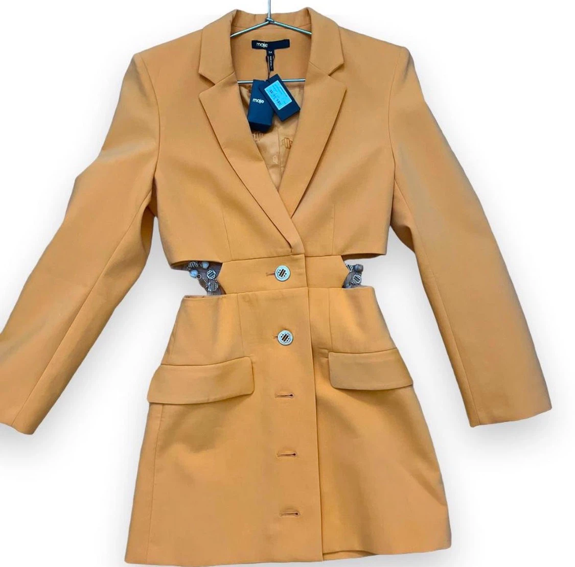 Maje Orange Cutout Blazer