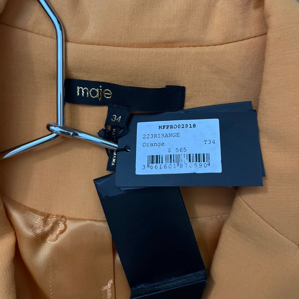 Maje Orange Cutout Blazer - photo 3
