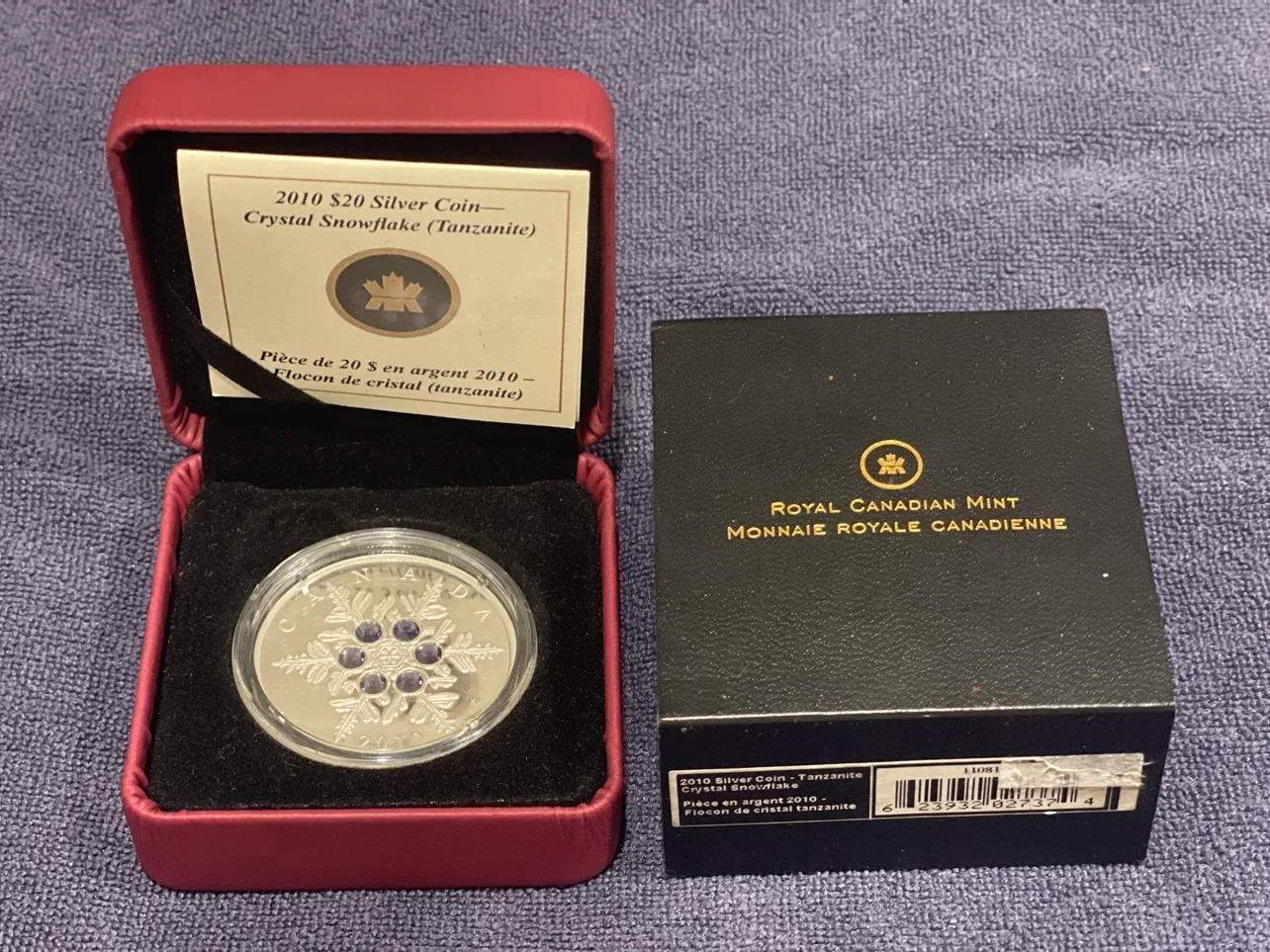 2010 $20 Fine Silver Coin - Crystal Snowflake (Tanzanite) - photo 2