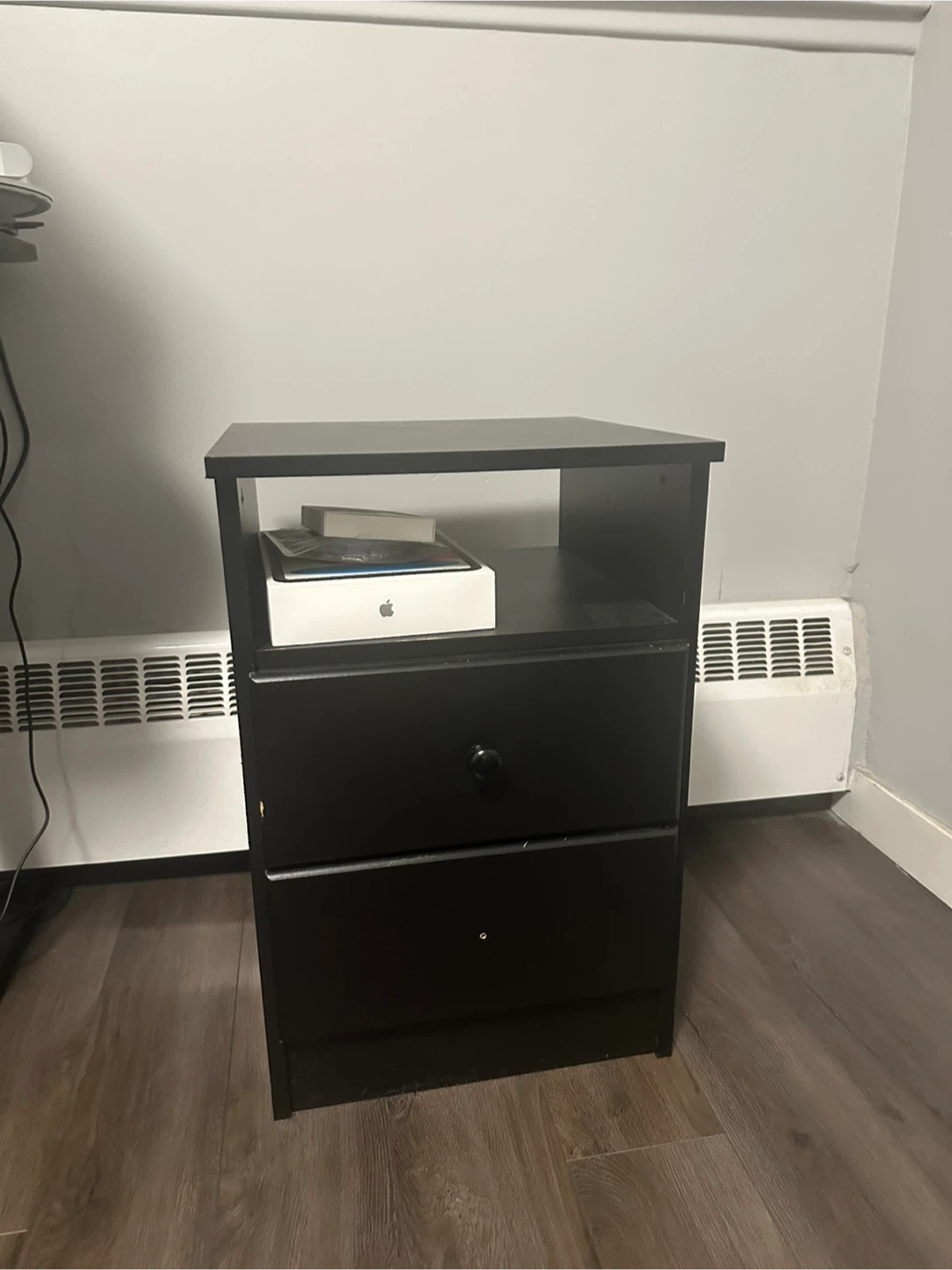 Black Nightstand with Two Drawers - photo 2