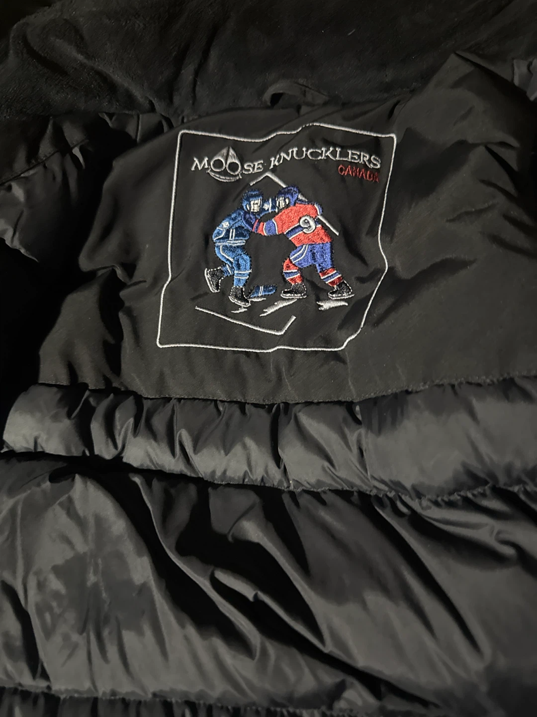 Moose Knuckles Black Bomber Jacket with Fur Hood kids size 6 - photo 2