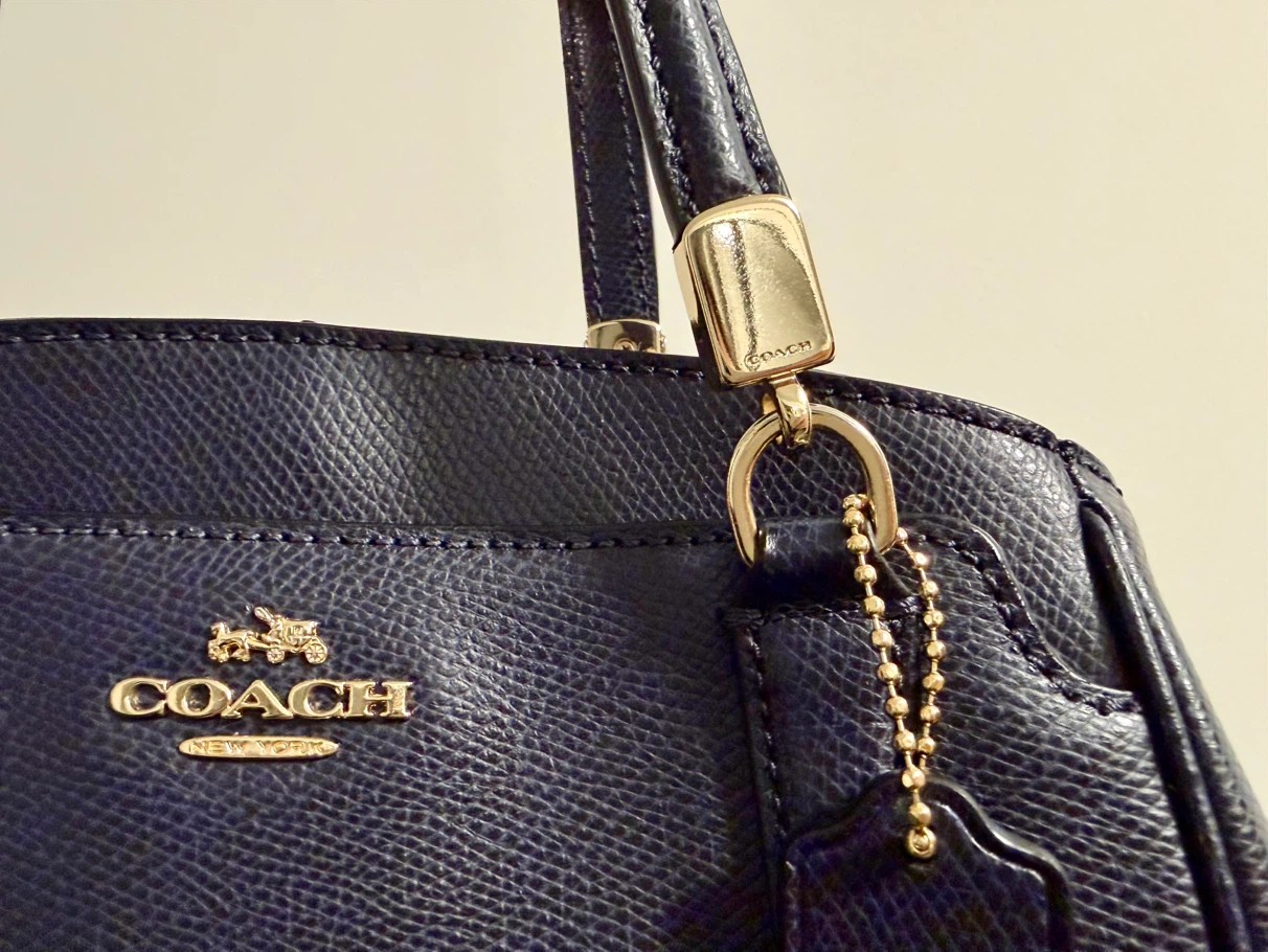 Navy Blue Coach Leather Handbag - photo 3