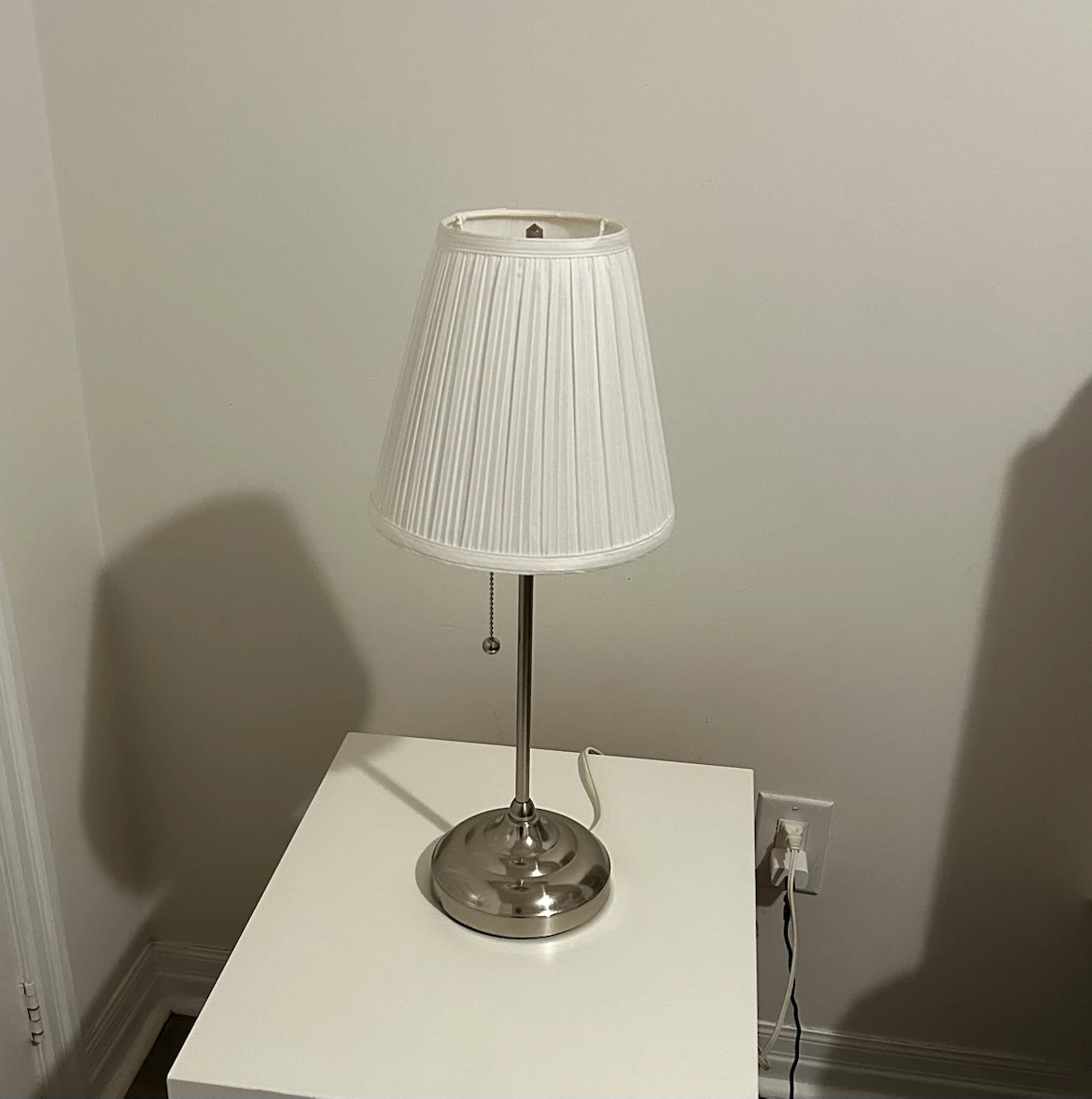 Nightstand/Table Lamp with Pleated Shade - Moving Sale!