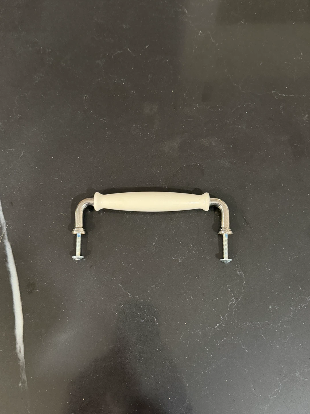 IKEA Off-white/Chrome Cabinet Handles & Knobs
