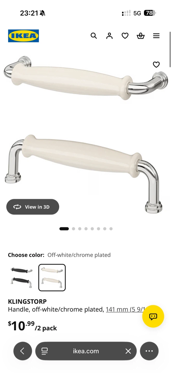 IKEA Off-white/Chrome Cabinet Handles & Knobs - photo 5