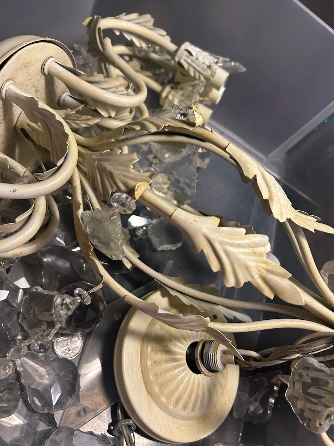 Cream Leaf Crystal Chandelier - photo 2