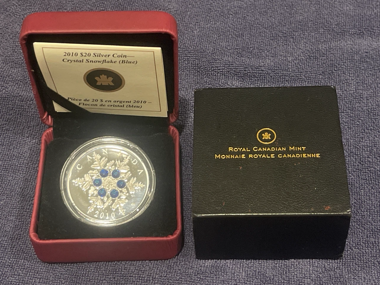2010 $20 Fine Silver Coin - Crystal Snowflake (Blue) - photo 2
