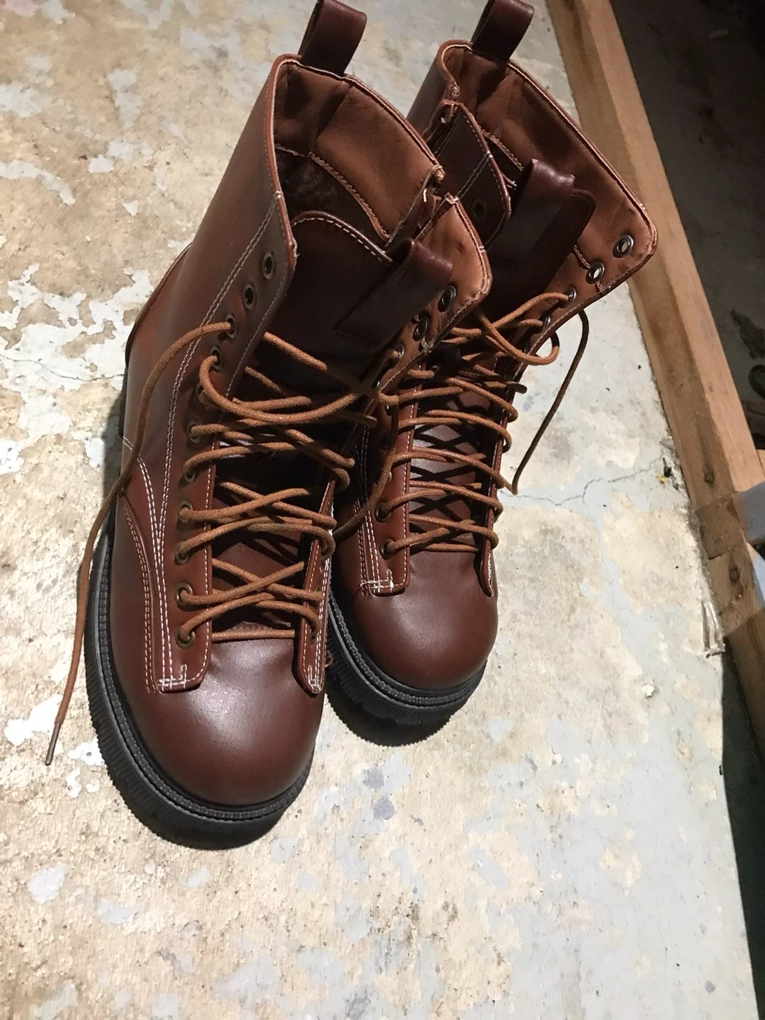 Brown Lace-up Combat Boots - photo 3