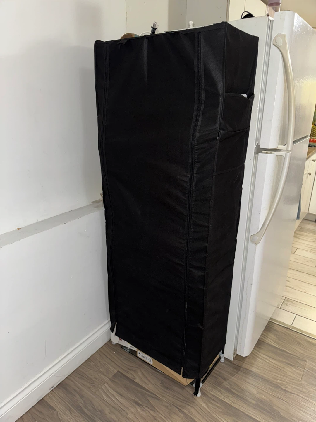 Black fabric shoe rack with cover - photo 4