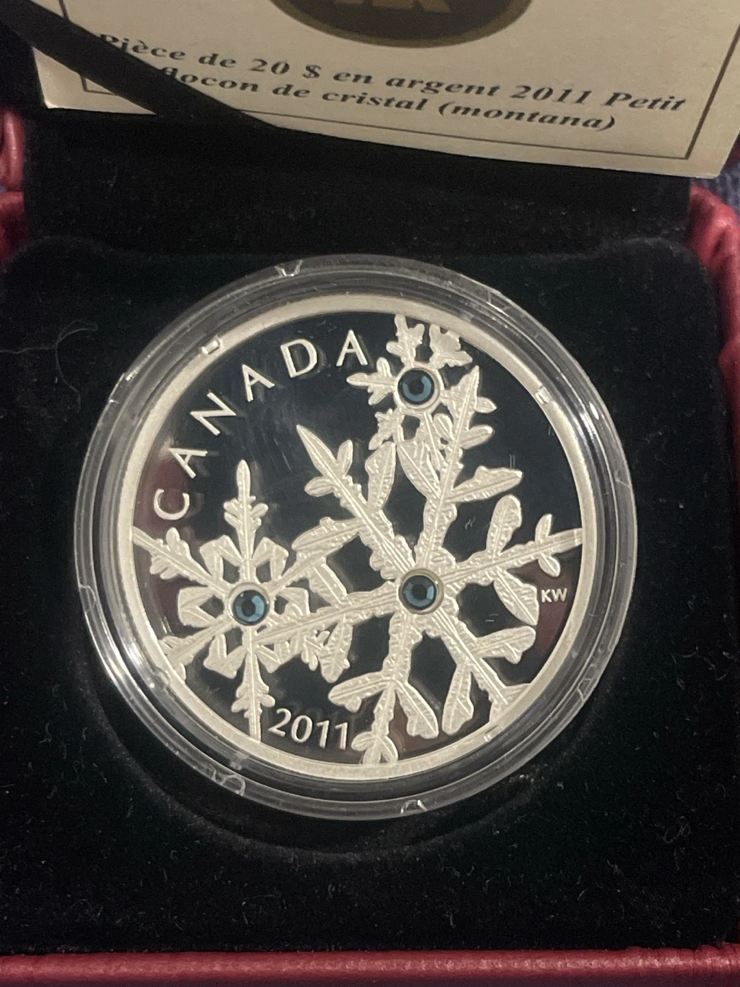 2011 $20 Fine Silver Coin - Small Crystal Snowflake (Montana)