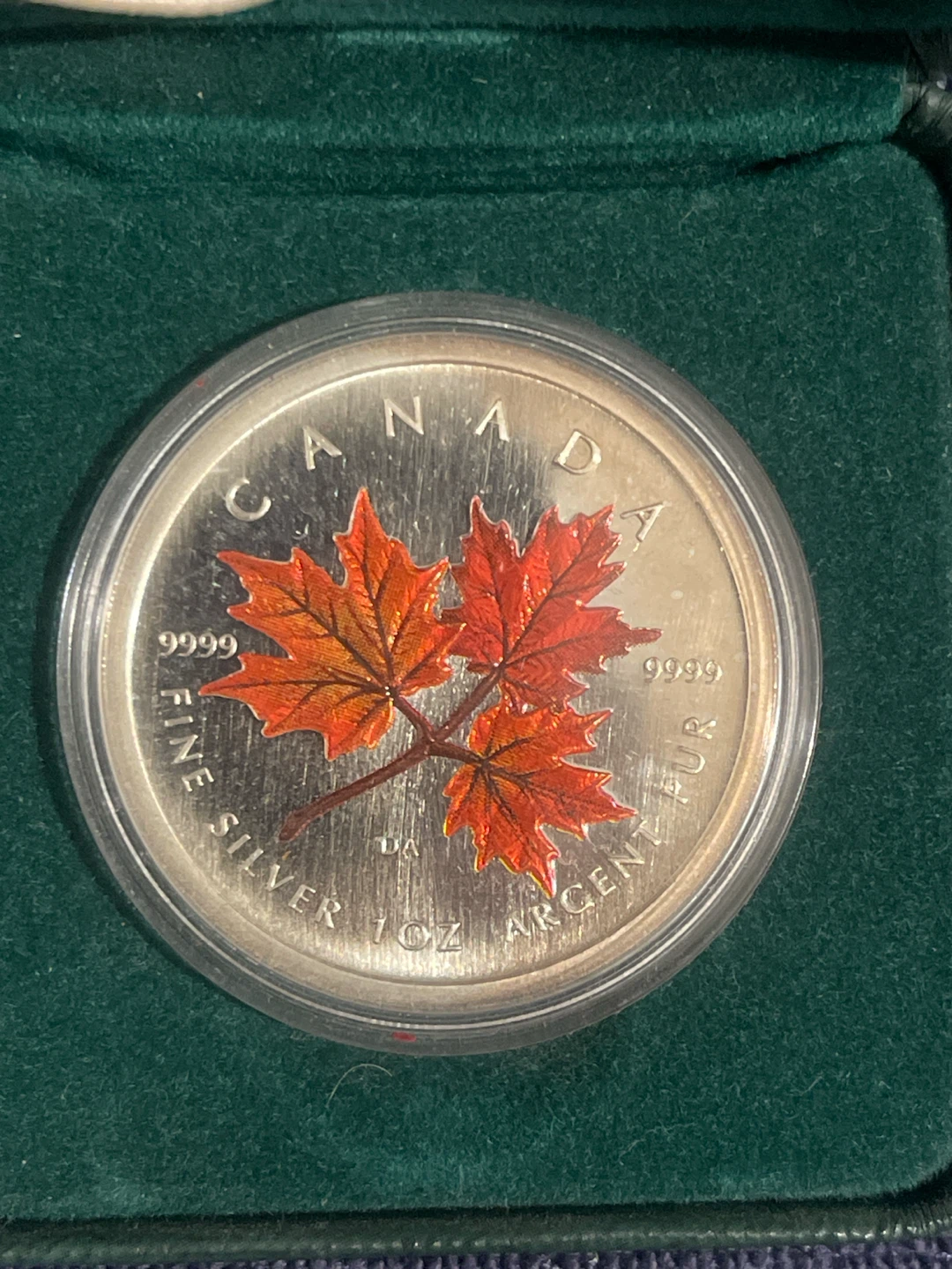 2011 $5 Fine Silver Coin - Coloured Maple Leaf: Autumn