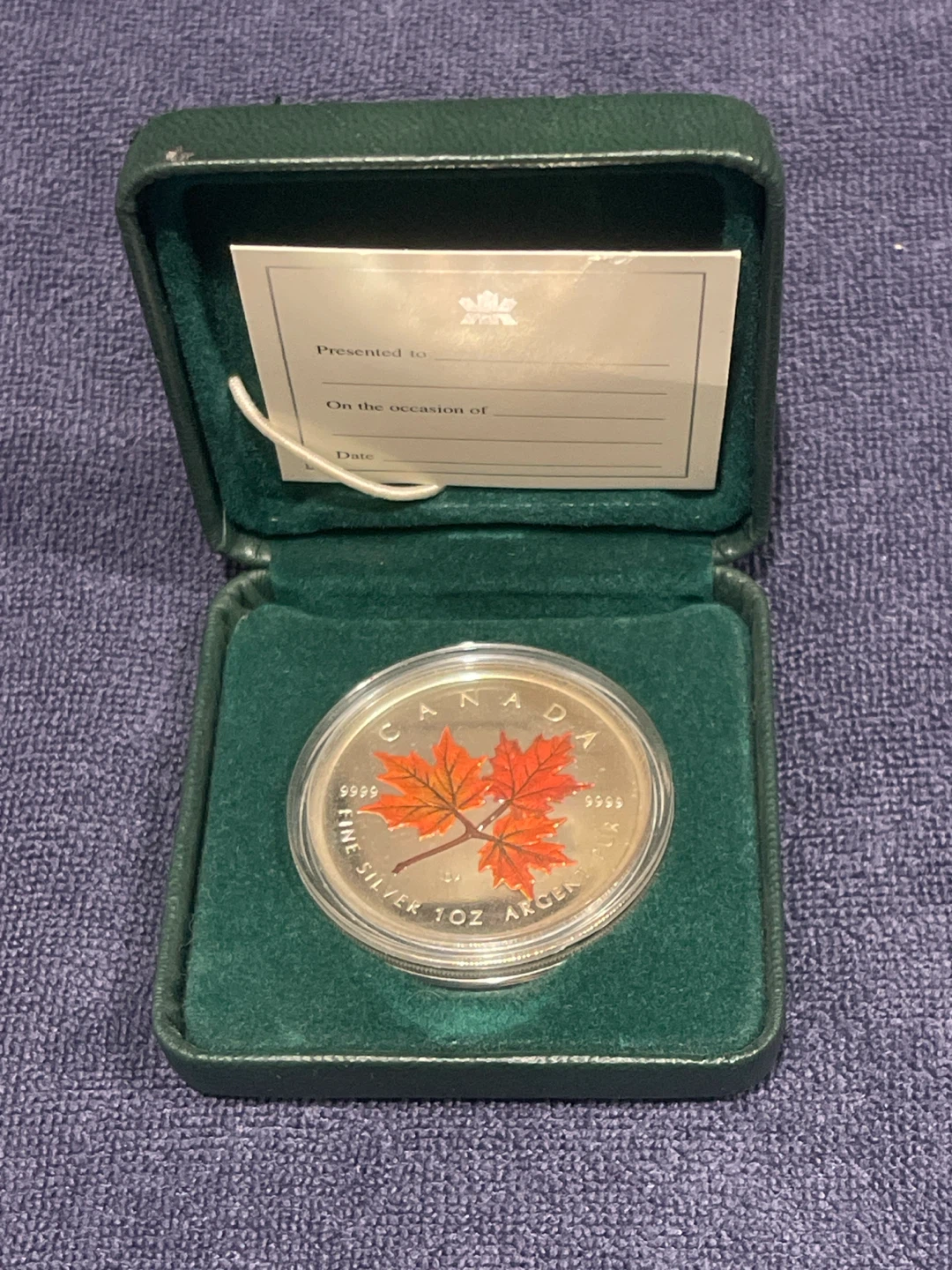 2011 $5 Fine Silver Coin - Coloured Maple Leaf: Autumn - photo 2
