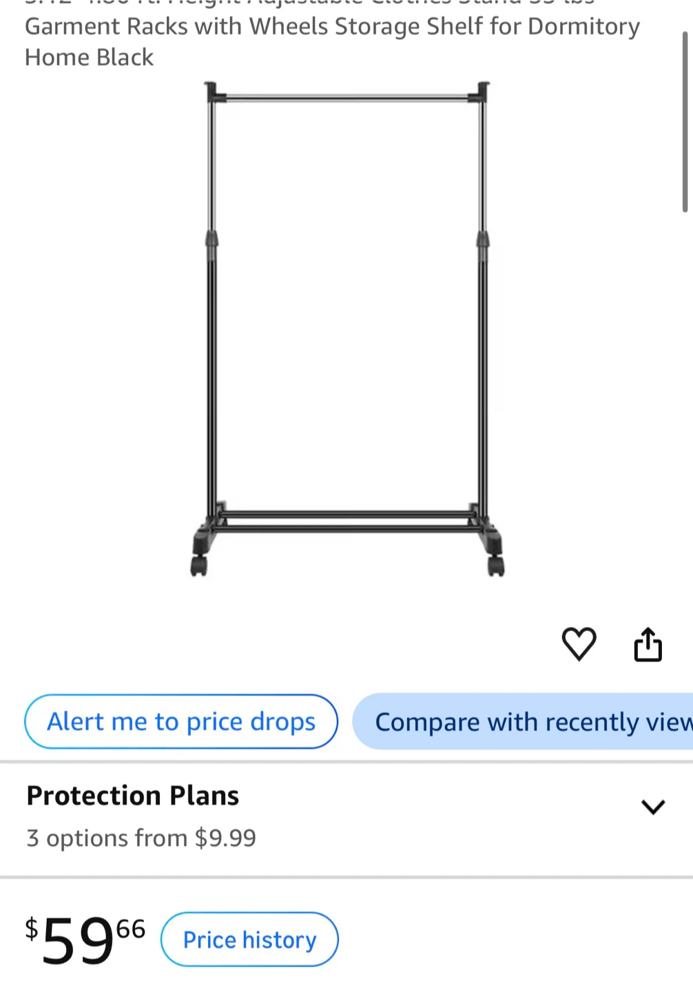 Adjustable Height Rolling Garment Rack - photo 3