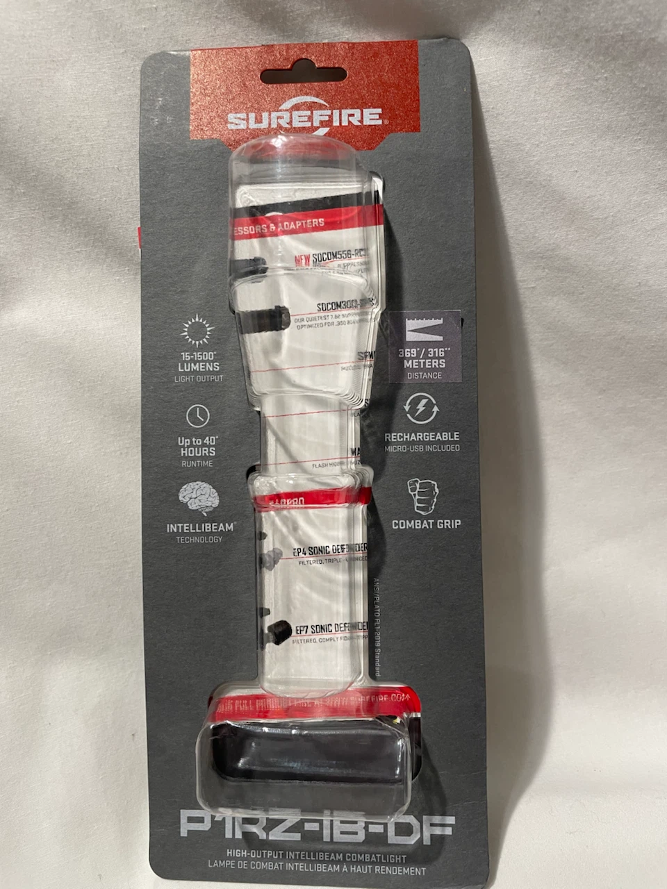 Surefire  P1RZ-IB-DF Flashlight, 15-1500 Lumens Auto Adjusting - photo 2