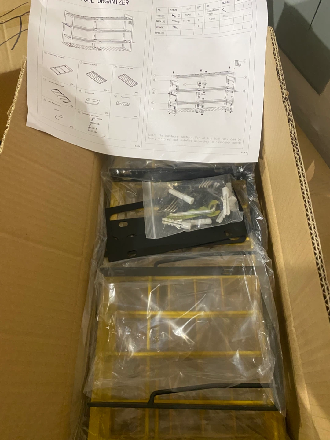 Wall-Mounted tool organizer - yellow - New - photo 3