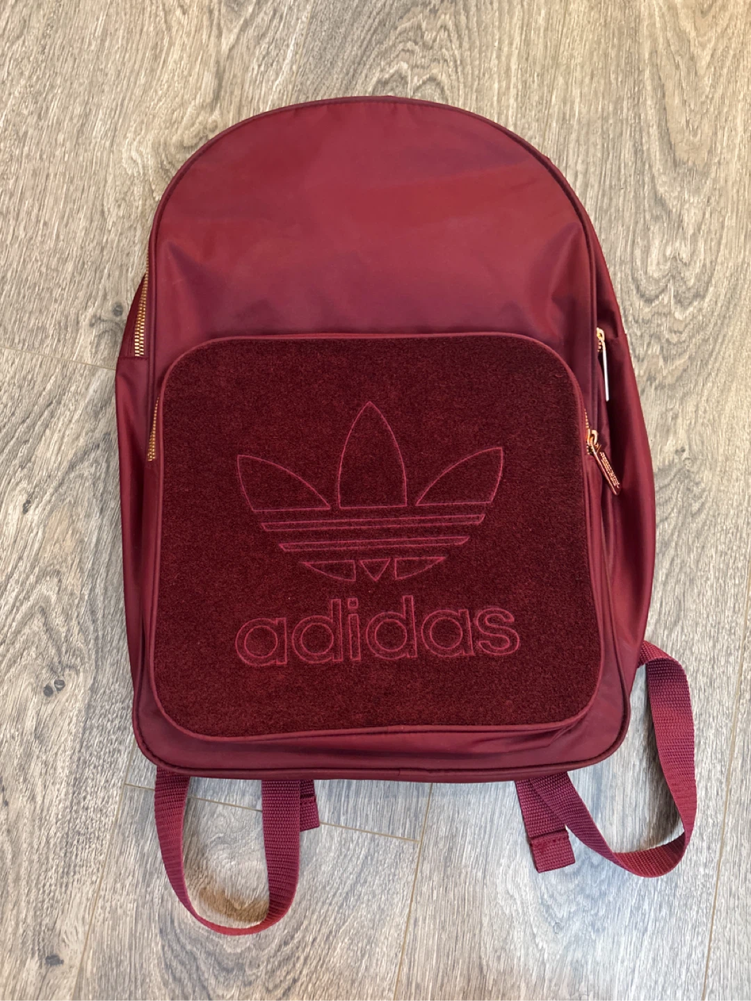 Adidas Maroon Suede and Nylon Backpack