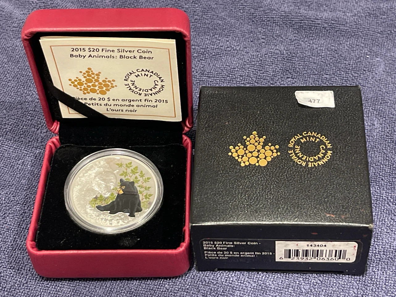 2015 $20 Fine Silver Coin - Baby Animals: Black Bear - photo 2